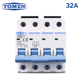 TOMZN TOB1Z-63 4P DC MCB 32A 1000V Mini Circuit Breaker | Solar PV Protection Breaker | DIN Rail Mount