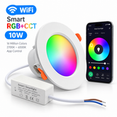 10W WiFi Smart RGB+CCT LED Ceiling Downlight – Tuya / Smart Life App Control