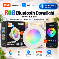 10W RGB+CCT Bluetooth Smart LED Downlight 3.5 Inch – Tuya Smart & Smart Life