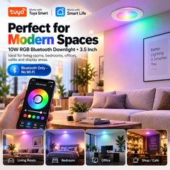 10W RGB+CCT Bluetooth Smart LED Downlight 3.5 Inch – Tuya Smart & Smart Life