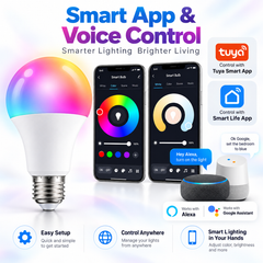 WiFi RGB Smart LED Bulb 10W – Tuya & Smart Life App Control, Alexa & Google Home Compatible