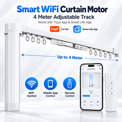 Tuya Smart WiFi Curtain Motor with Adjustable Track – 3M / 4M | App & Remote Control