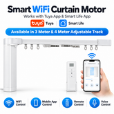 Tuya Smart WiFi Curtain Motor with Adjustable Track – 3M / 4M | App & Remote Control