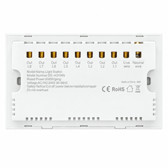 Tuya Smart WiFi 8 Gang Touch Wall Switch with Power Monitoring | Alexa & Google Home Compatible