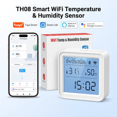 Smart WiFi Temperature & Humidity Sensor LCD Display – Tuya Smart Life TH08