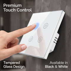 Tuya WiFi Wall Touch Switch 4 Gang – White/Black | Smart Home Automation | Alexa & Google Home Compatible