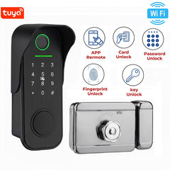 Tuya WiFi Outdoor Smart Fingerprint Door Lock | 5 in 1 Unlock System (App, Fingerprint, Password, Card, Key) | Waterproof Smart Lock for Home & Gate