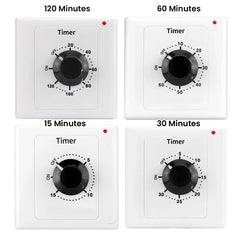 Motor Timer Switch - 15, 30, 60 & 120 Minutes Variations - 15A Load Rating
