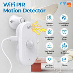 Tuya Smart USB Type-C WiFi PIR Motion Sensor | Smart Life Human Motion Detector | 80dB Security Alarm | Home Security System