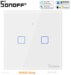 SONOFF SWITCHES, 2 GANG SWITCH, 2 GANG WALL TOUCH SWITCH