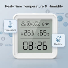 Smart WiFi Temperature & Humidity Sensor LCD Display – Tuya Smart Life TH08