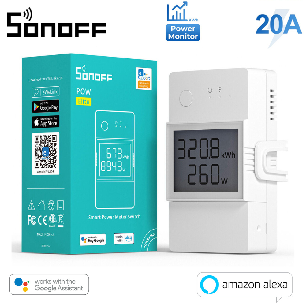 Sonoff Pow Elite 20A Switch, Timer Switch, Energy meter, Power Switch, Ewelink Switch, Sonoff Switch