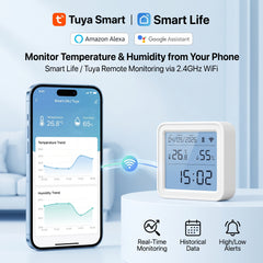 Smart WiFi Temperature & Humidity Sensor LCD Display – Tuya Smart Life TH08