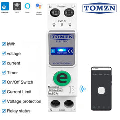 Tomzn Ewelink WIFI Smart KWH Metering Circuit Breaker, Tomzn Breaker, Tuya Wifi Breaker