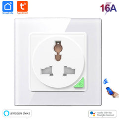 Tuya Smart 16A WIFI Socket Wall Switch - White, Smart Socket, Smart Switch, Tuya Socket, Tuya 16A Socket, Tuya Wall Socket, wall socket, smart wall socket, universal socket, smart universal socket, universal 16A, Tuya 16A. 16A Socket, 16A Wall Socket, Smart Life Socket, Smart Life 16A , white socket, smart white socket, universal socket.