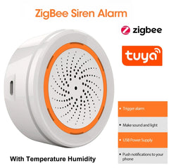 TEMPERATURE AND HUMIDITY SENSOR, SENSOR ALARM, TUYA ALARM SENSOR, ZIGBEE SENSOR ALARM, TRIGGER ALAM, SOUND AND LIGHT, USB POWER SUPLY