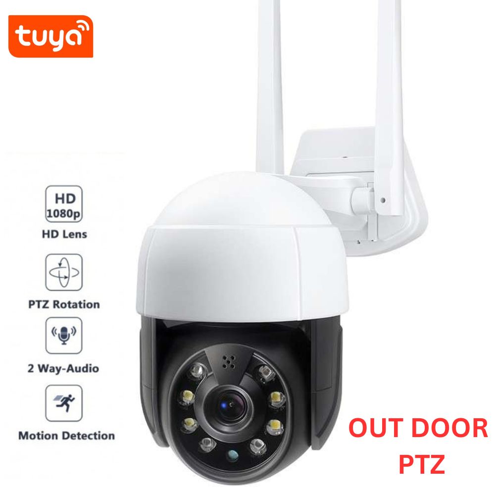 Tuya WiFi 2MP Outdoor PTZ Camera – Smart Wireless CCTV with Night Vision, Tuya 2mp CCTV Camera, Tuya 2MP Wireless Camera, Outdoor Camera