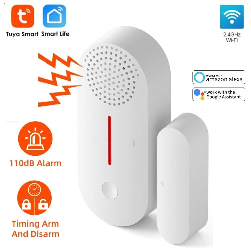 Tuya Smart WiFi door sensor, door alarm sensor, window sensor, window alarm security, door security, window security, alarm sensor