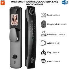 Tuya Smart Door Lock Camera Face Recognition – Fingerprint, Code, Card & App Unlock