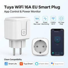 Tuya WiFi 16A EU Smart Plug with Power Meter