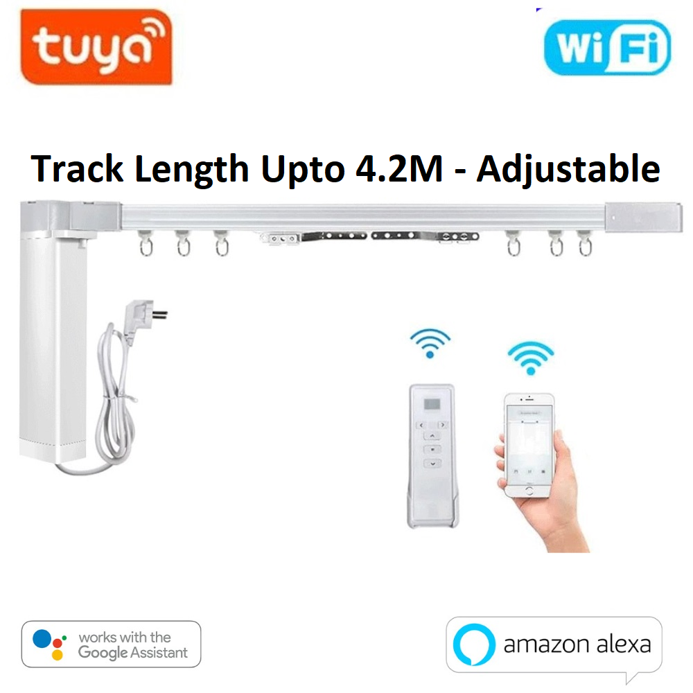 Zigbee Tuya Curtain motor with Track upto 4.2M, curtain motor, wifi curtain motor, tuya curtain motor, zigbee curtain motor, smart curtain motor