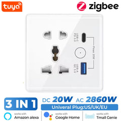 Tuya Zigbee Wall Socket C type USB, wall socket, tuya wall socket, usb socket, Zigbee wall socket, C type wall socket, universal wall socket