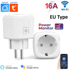 Tuya WiFi 16A EU Smart Plug with Power Meter