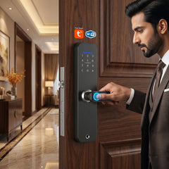 Tuya WiFi Smart Door Lock – Fingerprint, Password, IC Card & App Control 5 Way Unlock (F16)