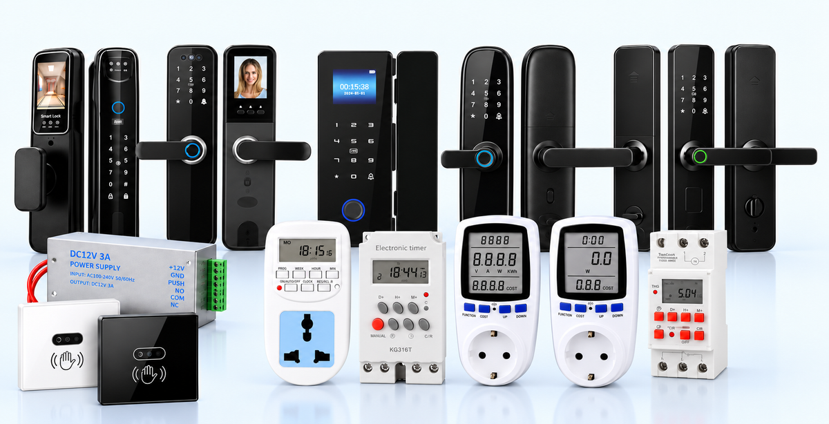 Clearance selection of smart door locks, timer switches, energy meters, wave switches and access control power supply