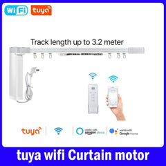 Tuya Smart WiFi & Zigbee Curtain Motor – Remote + App + Alexa Google Control | 3.2m Track