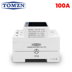 TOMZN TOVAE-100 100A AC Digital Energy Monitor Meter | Voltage Current Power KWH Meter | DIN Rail Voltmeter Ammeter Wattmeter