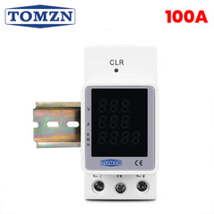 TOMZN TOVAE-100 100A AC Digital Energy Monitor Meter | Voltage Current Power KWH Meter | DIN Rail Voltmeter Ammeter Wattmeter