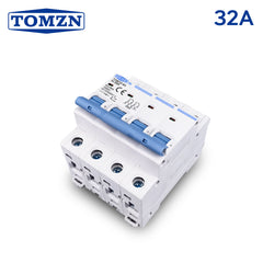 TOMZN TOB1Z-63 4P DC MCB 32A 1000V Mini Circuit Breaker | Solar PV Protection Breaker | DIN Rail Mount
