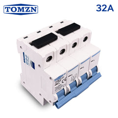 TOMZN TOB1Z-63 4P DC MCB 32A 1000V Mini Circuit Breaker | Solar PV Protection Breaker | DIN Rail Mount
