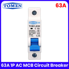 TOMZN 1P AC MCB  Mini Circuit breaker - 16A/32A/63A