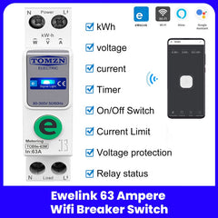 Tomzn Ewelink WIFI Smart KWH Metering Circuit Breaker