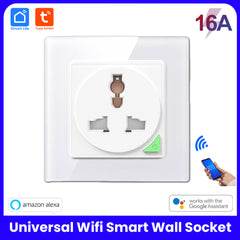 Tuya Smart 16A WIFI Socket Wall Switch - White