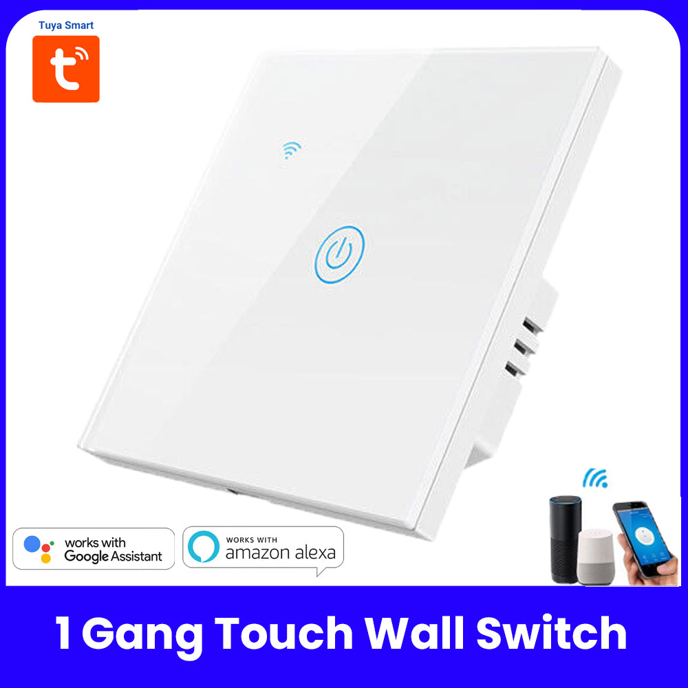 Tuya WiFi 1 Gang Wall Touch Switch - White/Black