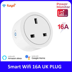 Tuya Smart WiFi 16A Heavy Duty UK Smart Plug Power Meter