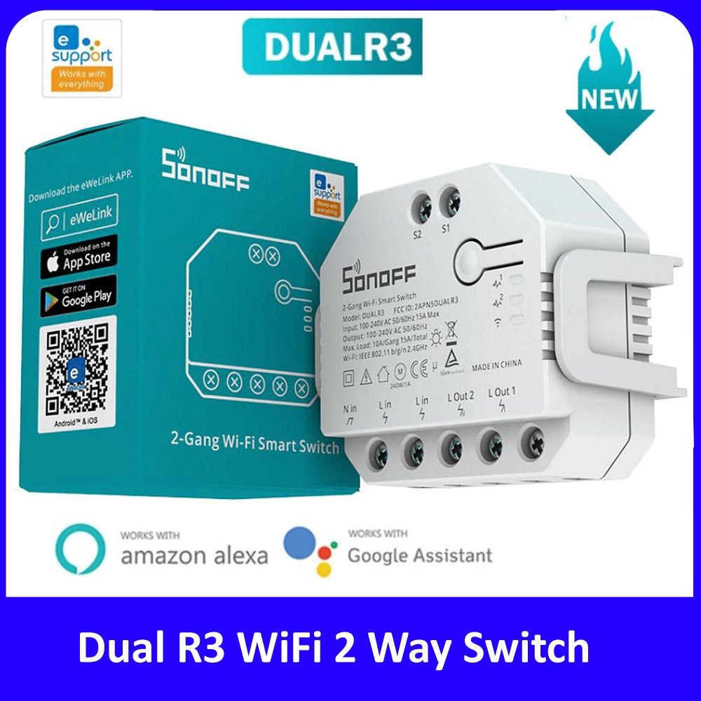 SONOFF DUALR3 2 Gang Dual Relay Module DIY MINI Smart Switch