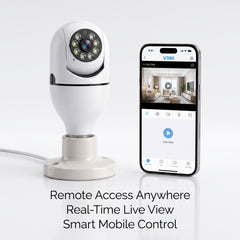 V380 Bulb Holder Camera 2MP 1080P | 360° Panoramic WiFi Security Camera | Single Lens | Two-Way Audio | Smart Motion Detection