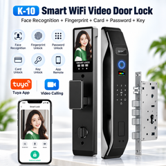 K-10 Tuya Smart WiFi Door Lock with 3D Face Recognition, Video Calling & Fingerprint