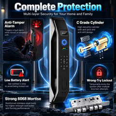 K-10 Tuya Smart WiFi Door Lock with 3D Face Recognition, Video Calling & Fingerprint