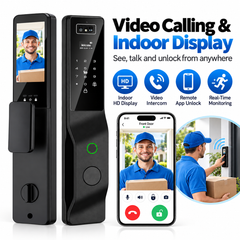 K-11 Tuya Smart WiFi Door Lock with 3D Face Recognition, Palm Vein, Fingerprint & Video Calling