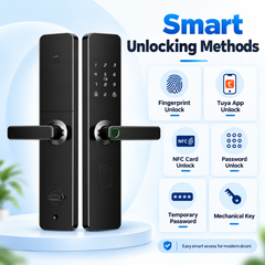 Tuya Smart WiFi Fingerprint Door Lock with Password, NFC Card, Key & 6068 Lock Body