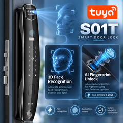 Tuya S01T Smart WiFi 3D Face Recognition Door Lock – Fingerprint, Password, Card, Key & App Unlock | unused condition with light cosmetic scratches only
