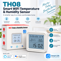 Smart WiFi Temperature & Humidity Sensor LCD Display – Tuya Smart Life TH08