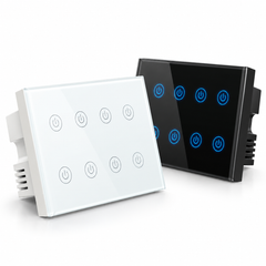Tuya Smart WiFi 8 Gang Touch Wall Switch with Power Monitoring | Alexa & Google Home Compatible
