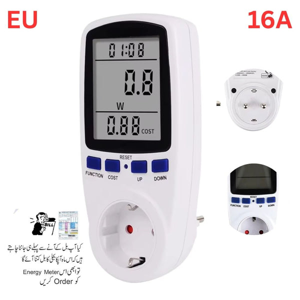 Digital Power Meter Wattmeter Consumption Meter EU Plug
