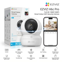 EZVIZ H6C PRO - 2MP IR NIGHT VISION 360° PANORAMIC PAN & TILT WI-FI INDOOR CAMERA